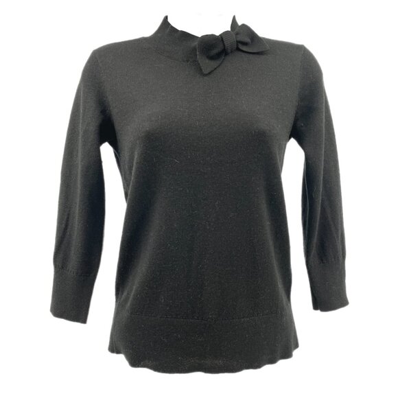 Kate Spade Black Solid Round Neck Sweater | Classic Pullover Style - Picture 1 of 4